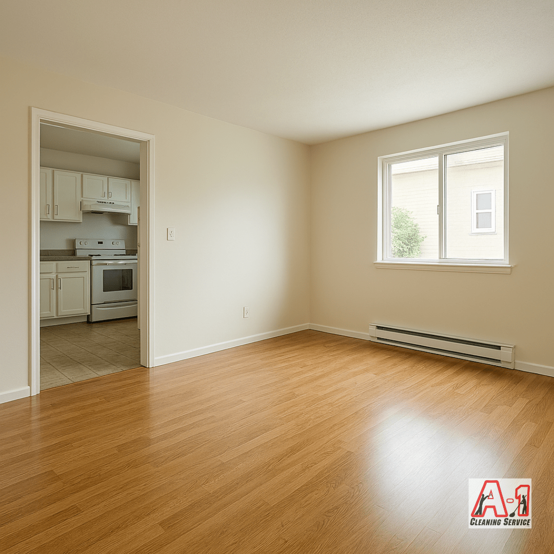 Empty apartment cleaned and ready for move-in after professional vacancy cleaning in Eureka, CA