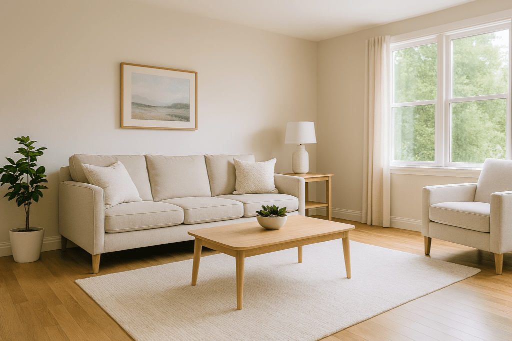 Clean living room after professional maid service in Arcata, California